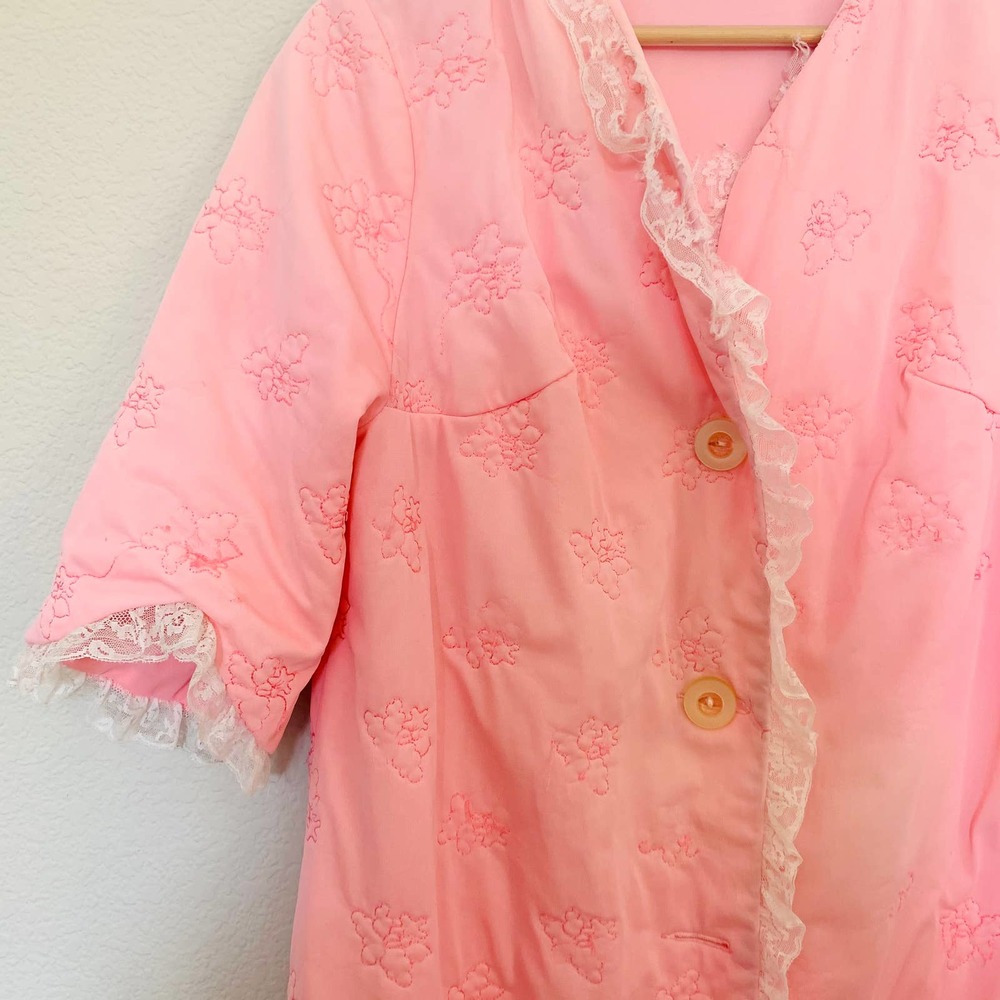 Vintage 1950s Vanity Fair Quilted  Bed Jacket S-M - Picture 4 of 10